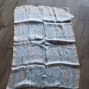 Versace Tan Cream Silk Scarf Chic Old Money Dainty Feminine Whimsical Boho NEW